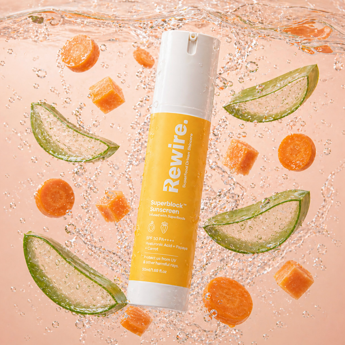 Superblock Sunscreen | Superfood with Broad Spectrum SPF 50++++ Protection – 50 ml